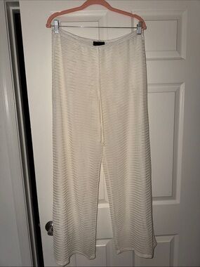 Jordan Taylor Cream Wide-Leg Knit Pants
